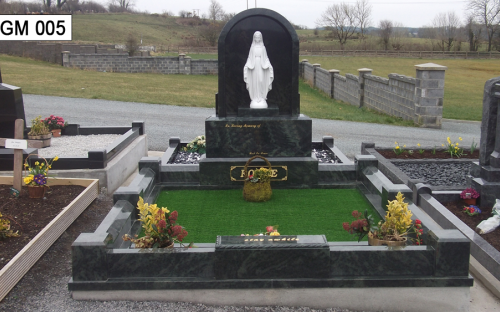 Gavins Memorials, Ballyhaunis, Co Mayo, Ireland.  Tropical Green Grotto - GM 005