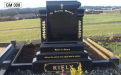 Gavins Memorials, Ballyhaunis, Co Mayo, Ireland.  Black Scroll with Roses - GM 008