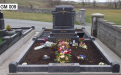 Gavins Memorials, Ballyhaunis, Co Mayo, Ireland.  Blue Lagoon Scroll - GM 009