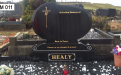 Gavins Memorials, Ballyhaunis, Co Mayo, Ireland.  Pointed Rugby Ball - GM 011